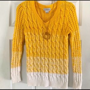 Liz Clairborne Ombré sweater in Yellow and white